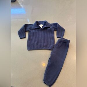 Bommie's Baby Boys' Cotton Navy Sweater Set Size 12-18 Months